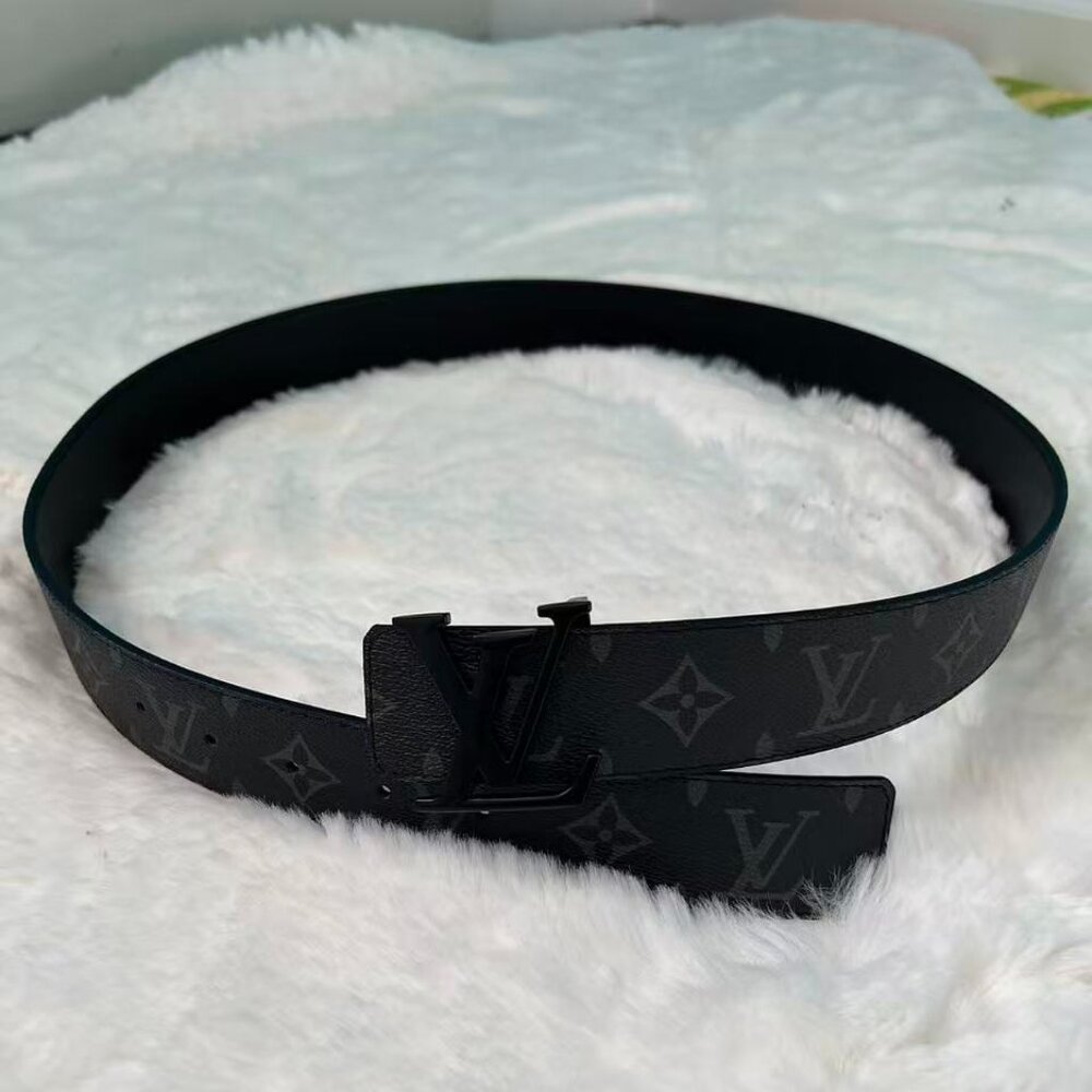 LV Belts 95cm fit for 30-34 Black Logo - Picture 3 of 5